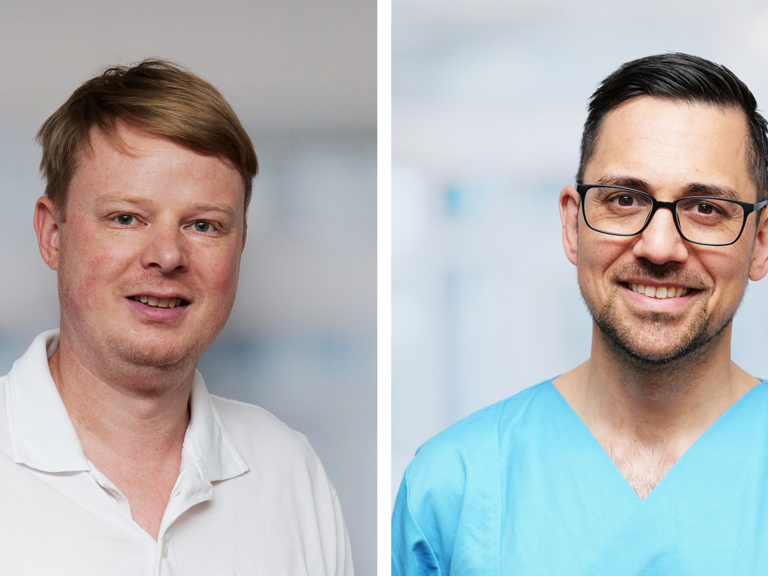 Portraitfotos von Dr. Oliver Ahlbrecht und Dr. Ammar Moubayed aus dem Albertinen Krankenhaus zur Infoveranstaltung MedizinKompakt über die peripheren arteriellen Verschlusskrankheit, der sog. Schaufensterkrankheit